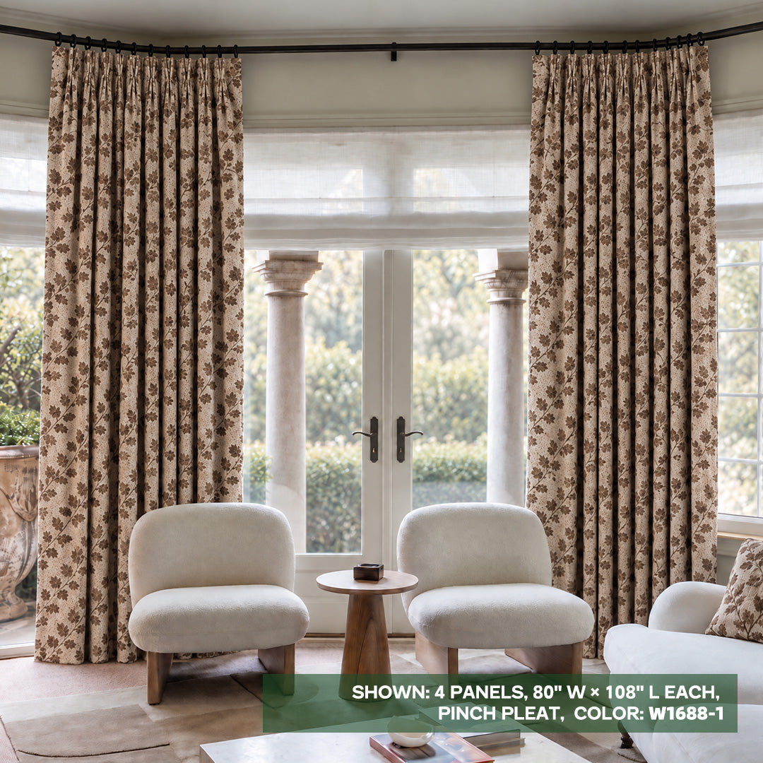 hugmoom Linen Jacquard Curtains, Geometric Custom Diamond Weave Drapes, Pinch Pleat Luxury Drapes for Living Room French Doors