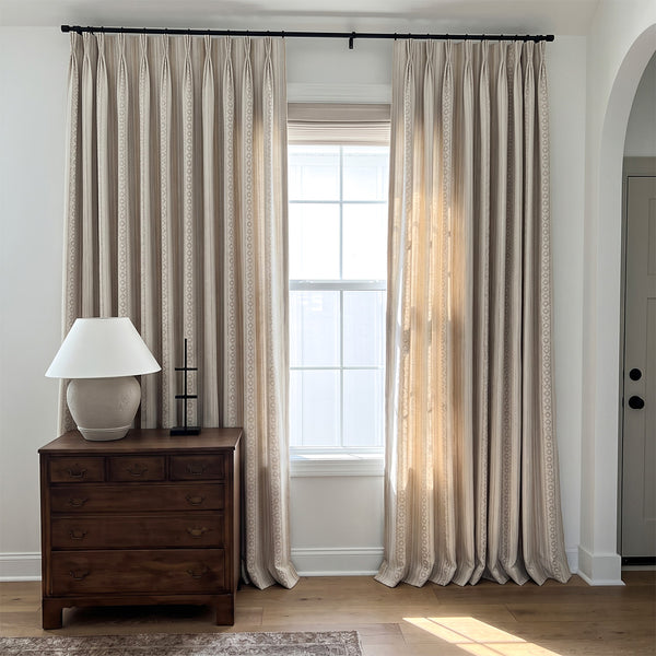 hugmoom custom english country boho striped curtains, premium woven drapes for luxury home interior, tailored window panels for usa uk residences