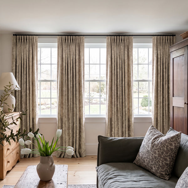 hugmoom custom jacquard curtains, french‑country neutral woven drapes for usa estate living room large window decor