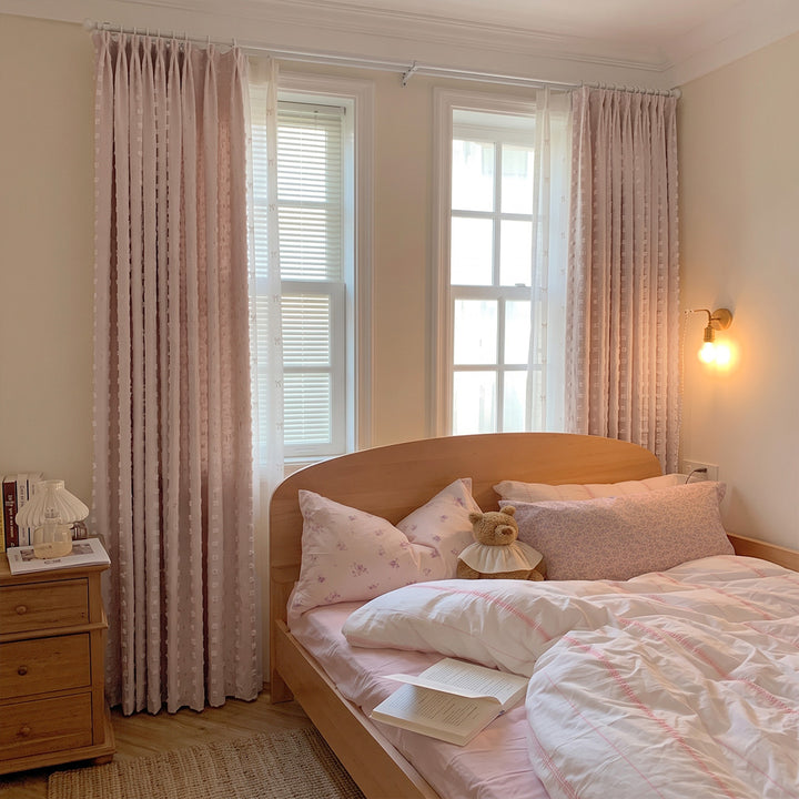 hugmoom custom pastel green raised jacquard plaid curtains, noise reducing drapes for modern farmhouse nursery