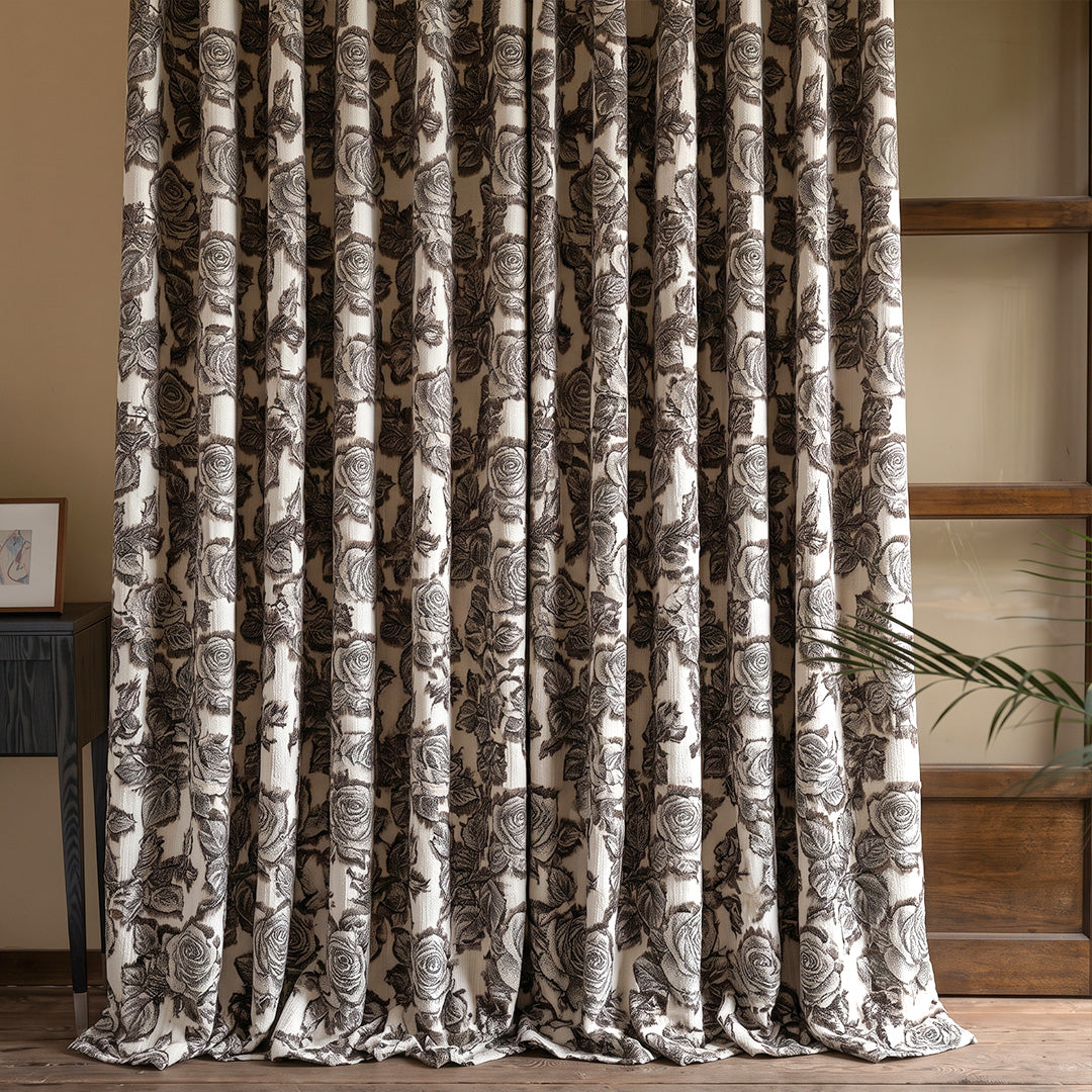 hugmoom custom vintage floral botanical drapes, matte block print textured curtains for uk farmhouse window treatment