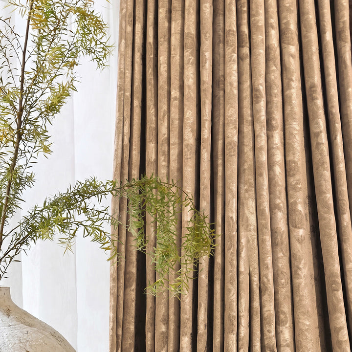 hugmoom jacquard curtains fabric close‑up, custom french‑country woven texture drapes for european luxury home interior decor