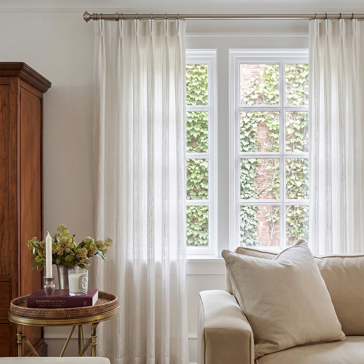 hugmoom moody custom sheer curtains, tone on tone textured light filtering drapes, elegant high‑end living room window treatment