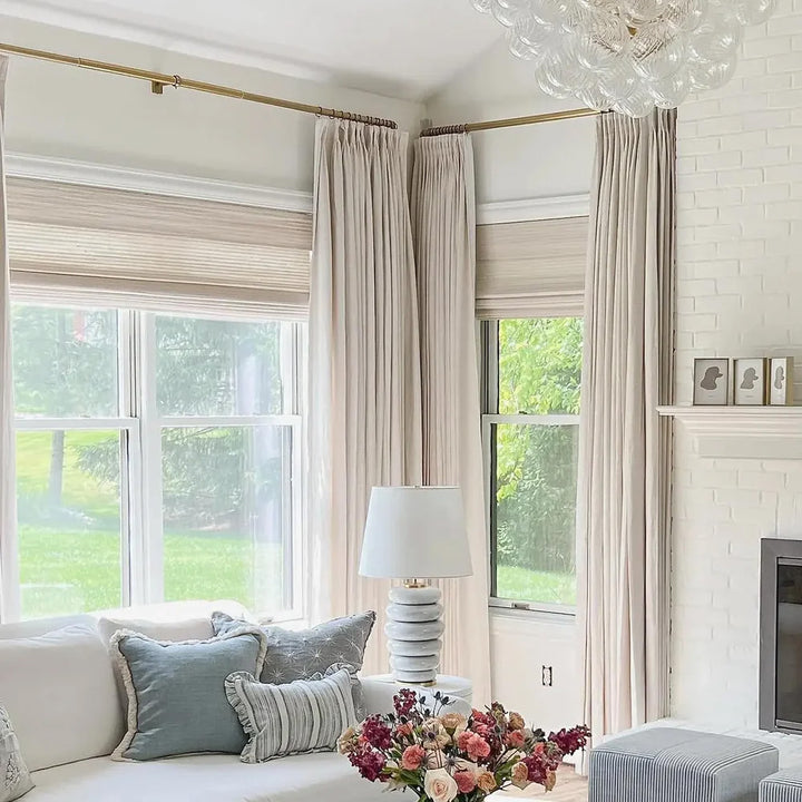 Adjustable Gold Curtain Rod – Luxury Window Treatment for Living Rooms (US, UK, EU)