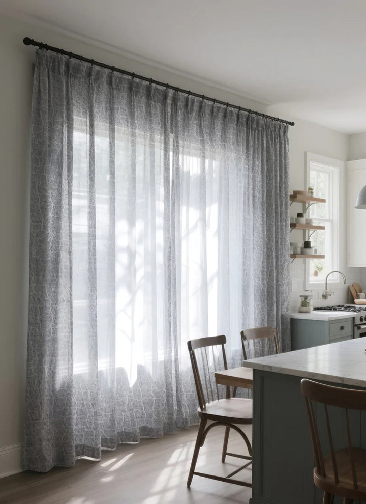 Whispering Ink Blossom Curtains: Elegant Tranquility in Abyssal Serenity