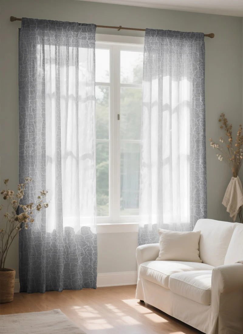 Whispering Ink Blossom Curtains: Elegant Tranquility in Abyssal Serenity