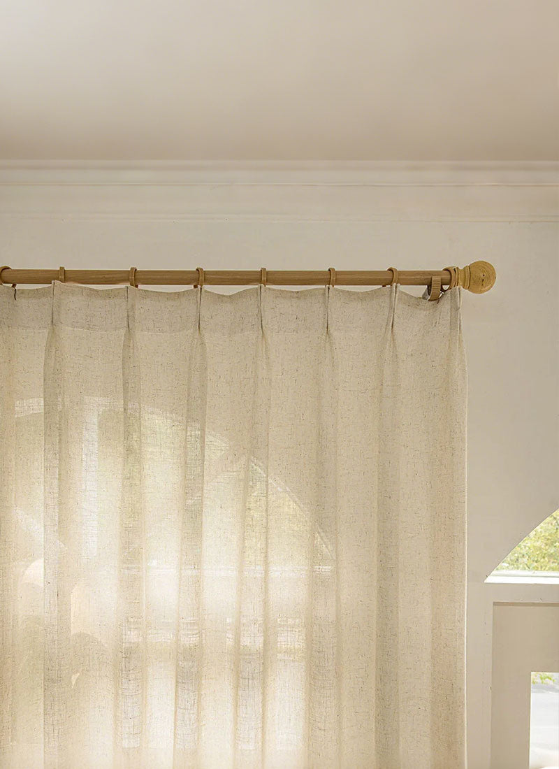 Herb-Lin Ivory Linen Sheer Curtains