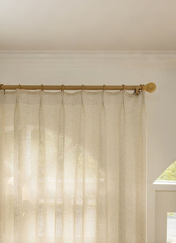 Herb-Lin Ivory Linen Sheer Curtains