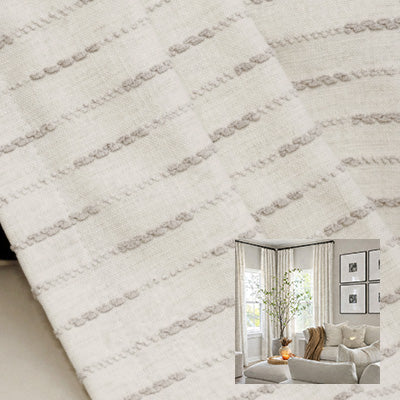 Oat Stripe｜Linen curtain fabric sample｜F88135-2