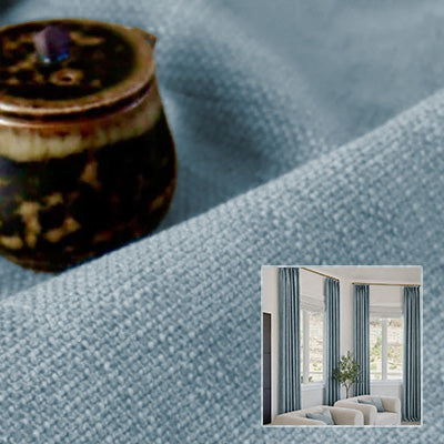 Teal Linen｜Linen curtain fabric sample｜F88055-18