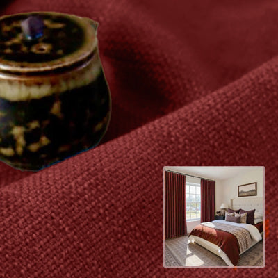 Crimson Linen｜Linen curtain fabric sample｜F88055-16