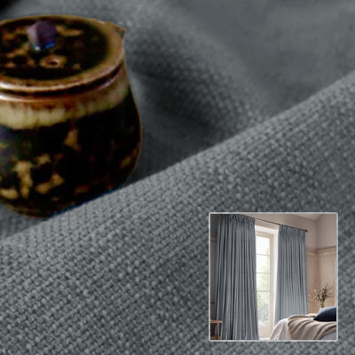 Graphite Linen｜Linen curtain fabric sample｜F88055-23