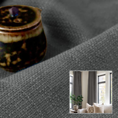 Slate Linen｜Linen curtain fabric sample｜F88055-27