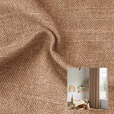 Terracotta Weave｜Linen curtain fabric sample｜F88112-8