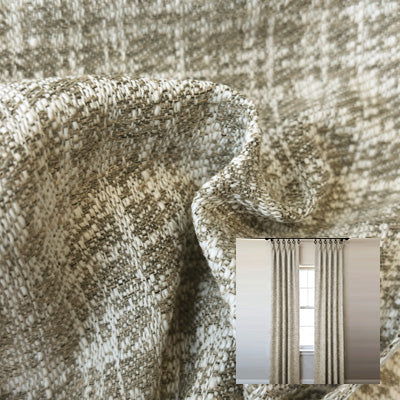 Charcoal Check｜Linen curtain fabric sample｜F88125-4