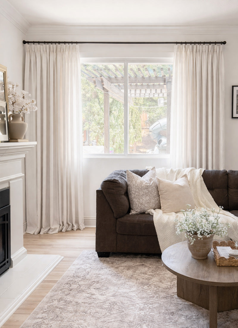Linen Blend Curtains Natural Style