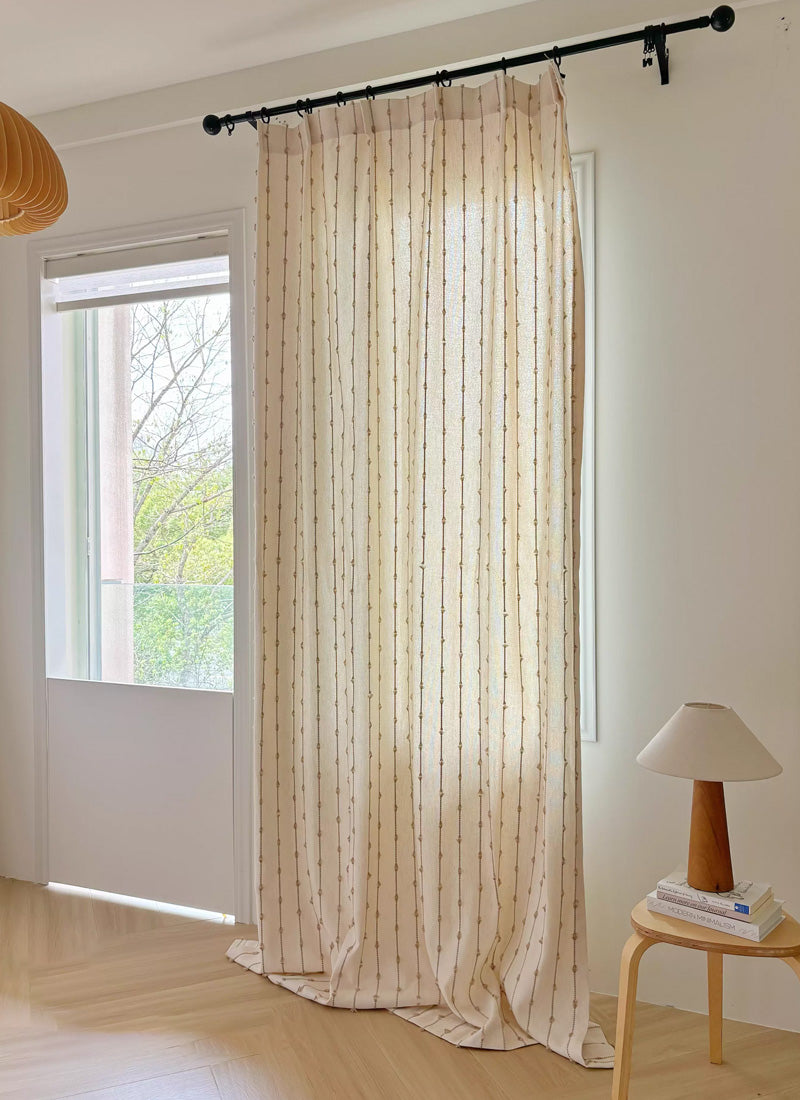 Striped Linen Drapes – Elegant Vintage Vertical Curtains for Sliding Doors &amp; Small Spaces (USA, EU)