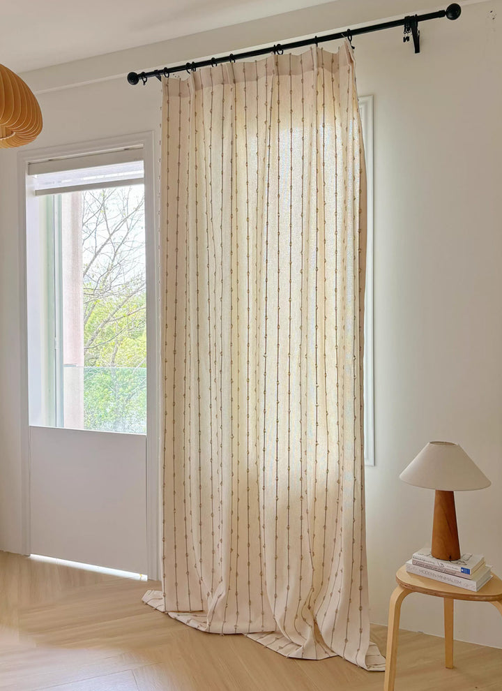 Striped Linen Drapes – Elegant Vintage Vertical Curtains for Sliding Doors &amp; Small Spaces (USA, EU)