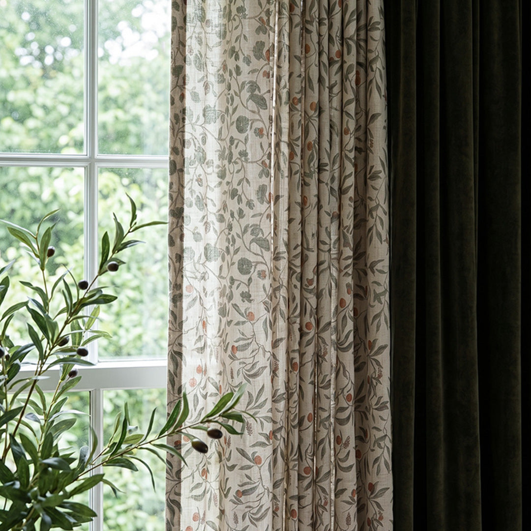 Hugmoom Custom Sheer Curtain, Floral Sheer Drapes, Made to Measure ...