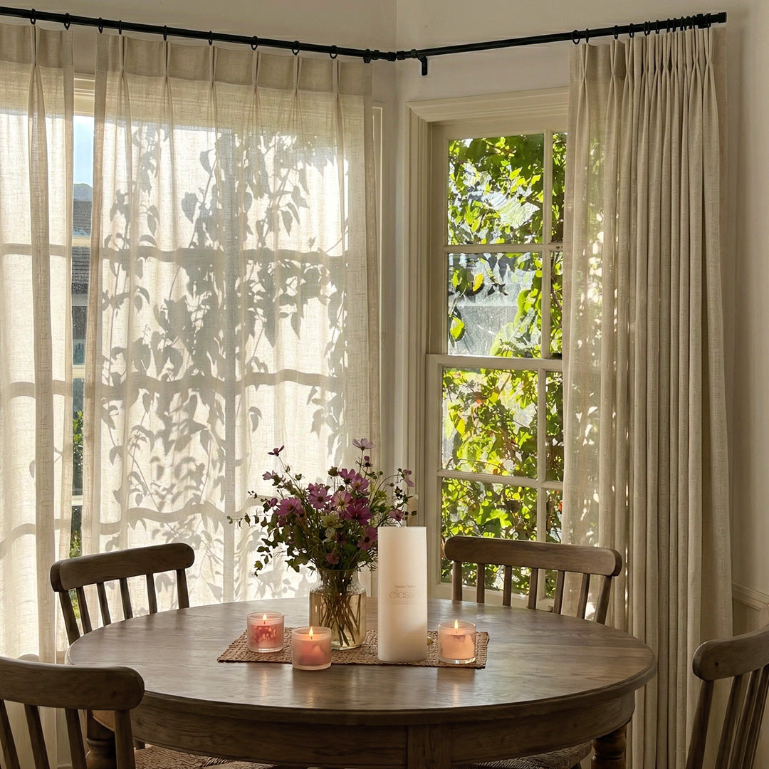 Oatmeal Linen Blend Curtains – Natural Style Drapes for Inviting Dining Spaces (USA, EU)