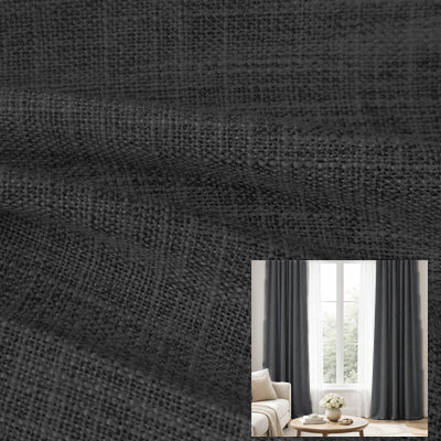 Black Linen Blend｜Linen curtain fabric sample｜F2222S-24