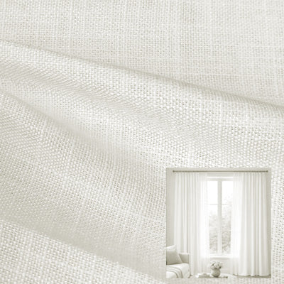 Natural White Linen｜Linen curtain fabric sample｜F2222S-1