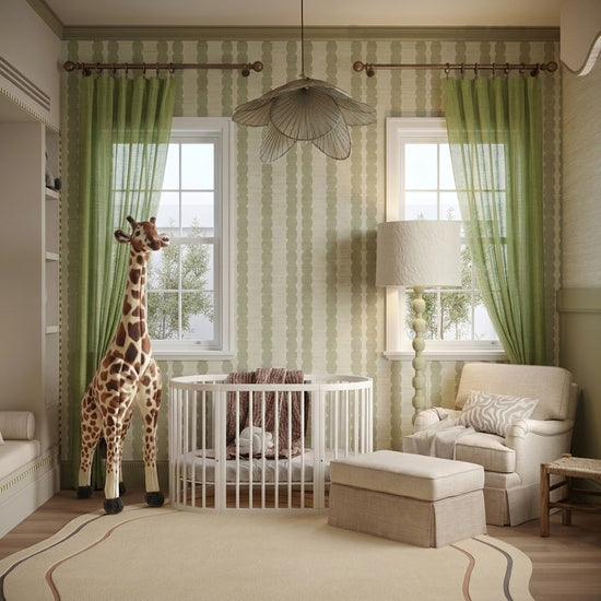 Green Natural Linen Curtains – Colorful Sheer Drapes for Whimsical Nursery Decor (US, UK, EU)