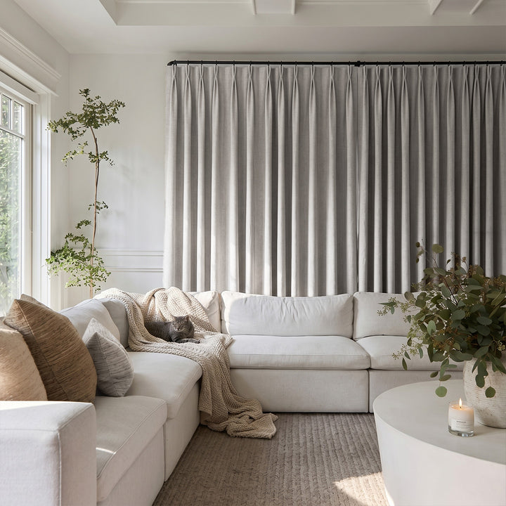 Textured Linen Blackout Curtains for Bedroom