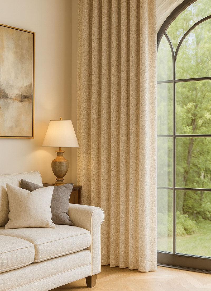 Elegant Tassel Drapes - Luxury Textured Blackout Curtains