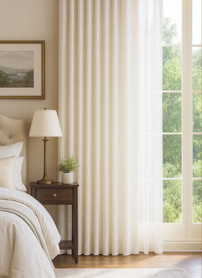 Elegant Tassel Drapes - Luxury Textured Blackout Curtains