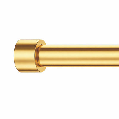 Minimal Cylinder Finial for Extendable Gold Curtain Rod – Contemporary Window Hardware (North America, Europe)
