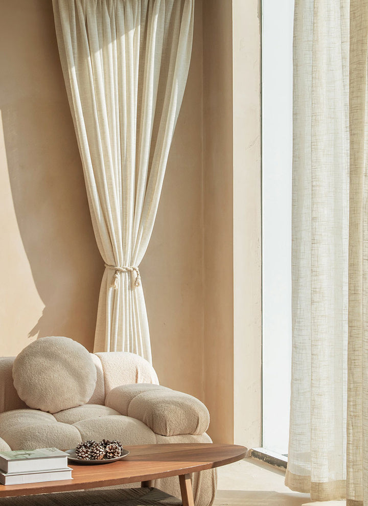 Semi-blackout Curtains For Homestays, New Linen Curtains