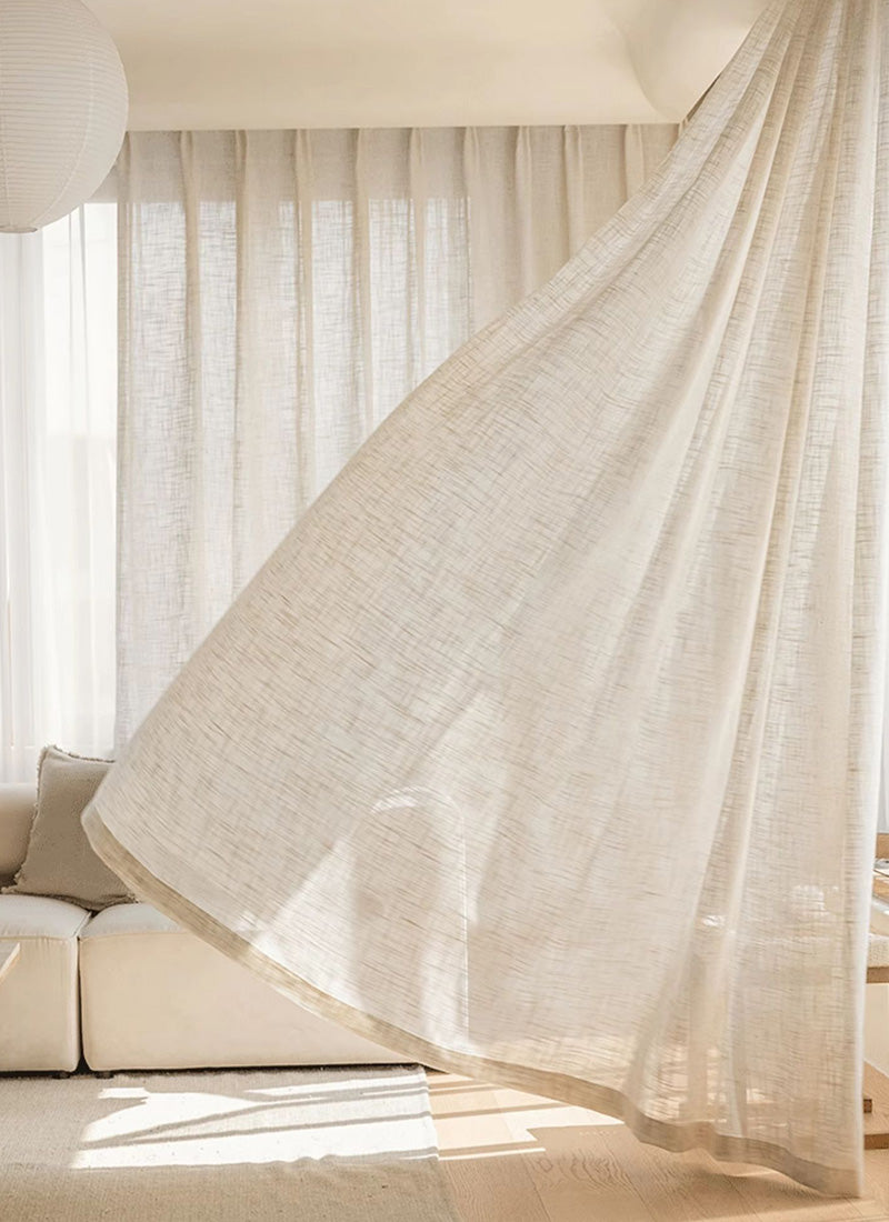 Semi-blackout Curtains For Homestays, New Linen Curtains