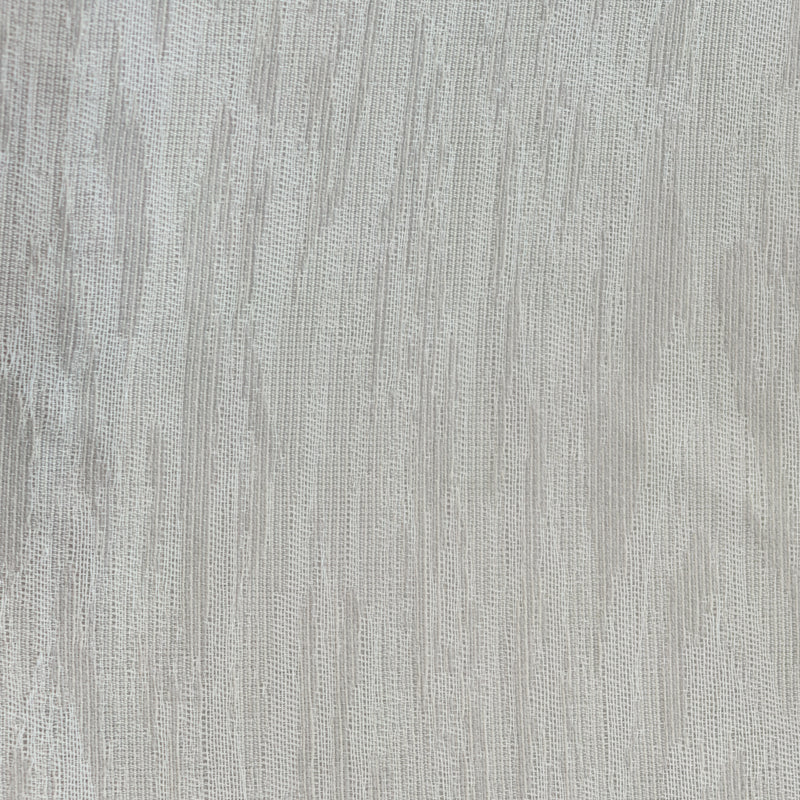 Opalescent sheer grey curtain fabric with subtle textured vertical lines