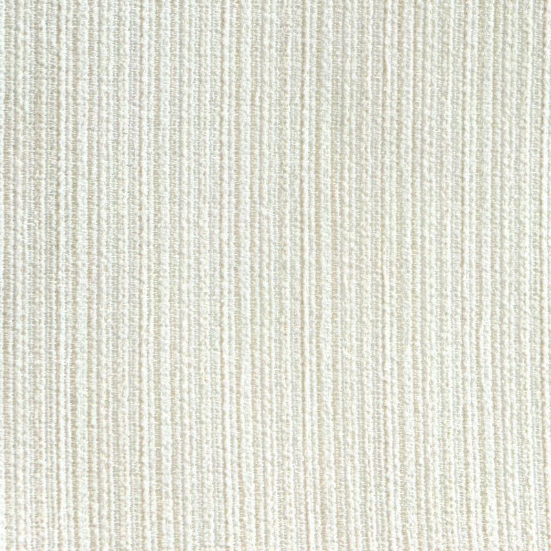 Ivory opalescent sheer curtain fabric with subtle vertical textured stripes