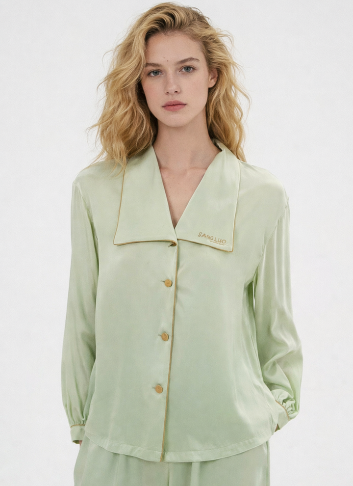 Pure Color Silk Pajamas Set – 100% Mulberry Silk