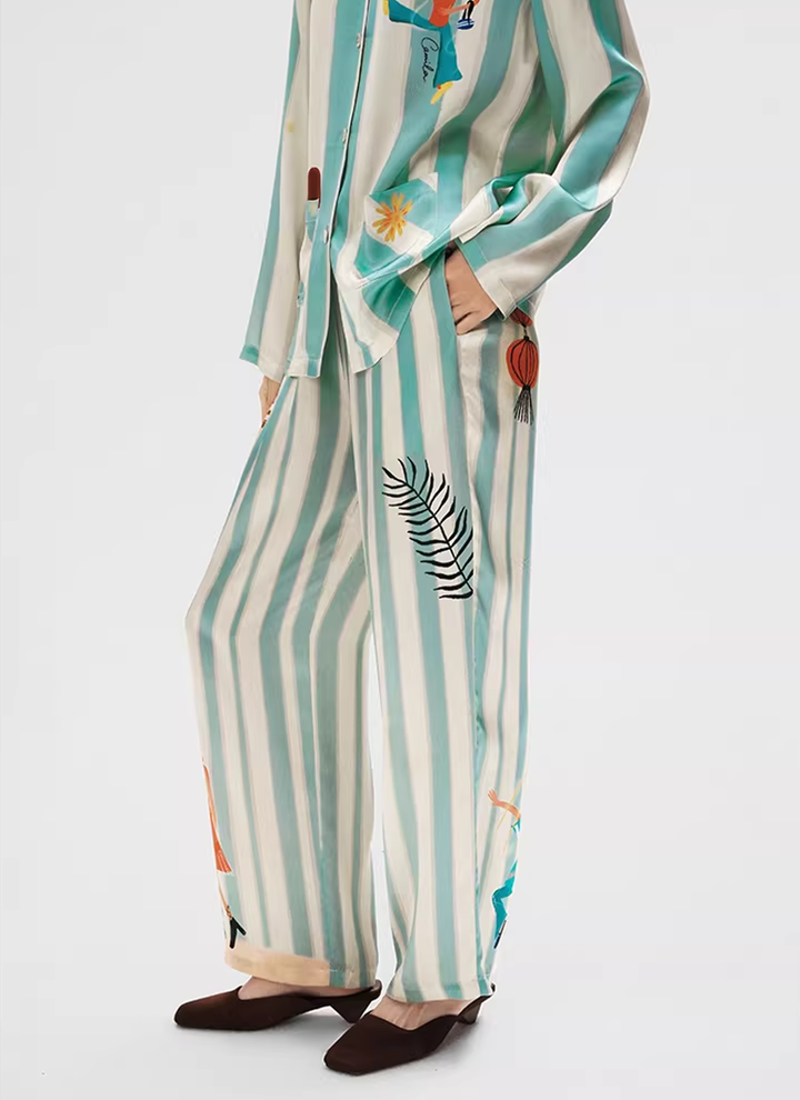 Dopamine Pajamas Set in 100% Mulberry Silk