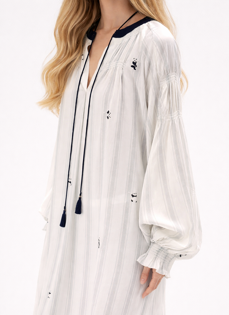 Silk Panda Pajama Dress