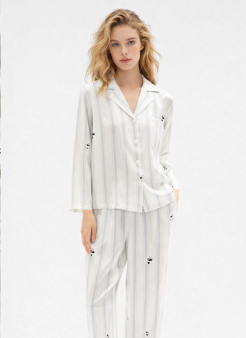 Silk Panda Pajama Dress