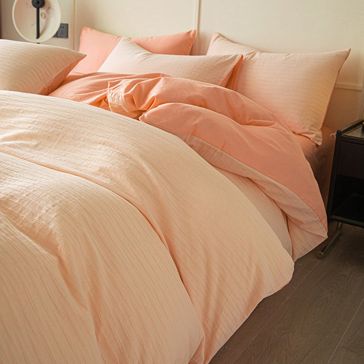 Pure Comfort Healing Cotton Bed Set – Airy Bubble Gauze & Waffle Texture for Luxury Homes & Resorts