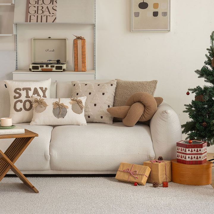 Maillard Tone Throw Pillow – Cozy Christmas Warm Décor