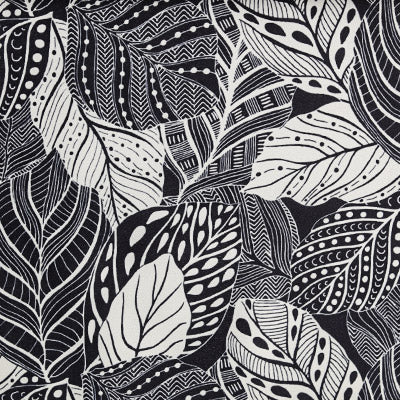 Black Leaf｜Cotton curtain fabric sample｜B2409