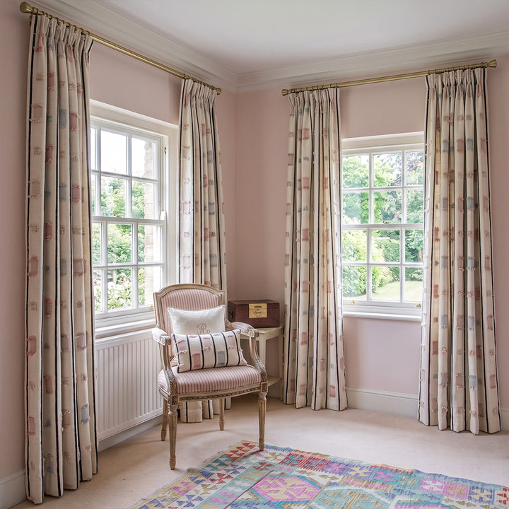 Modern Farmhouse Curtains Textured with Tassel Fringe - Geometric 3D Drapes for Boho Chic Home Decor