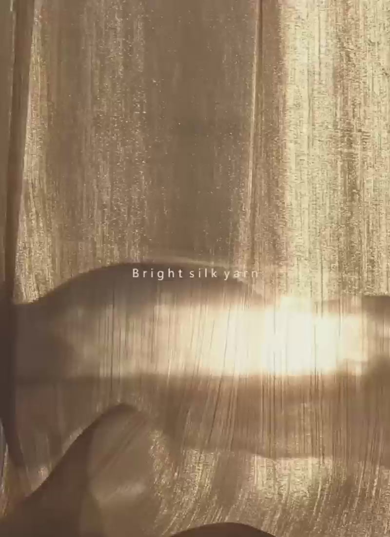 Dreamy Sheer Curtains for Living Room Woven With Golden Thread