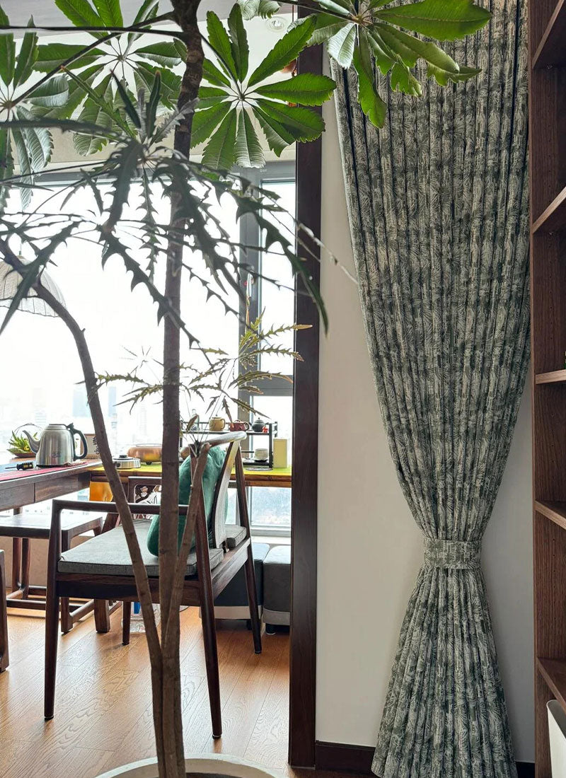 Boho Chic Palm Print Blackout Curtains for Bedroom & Living Room