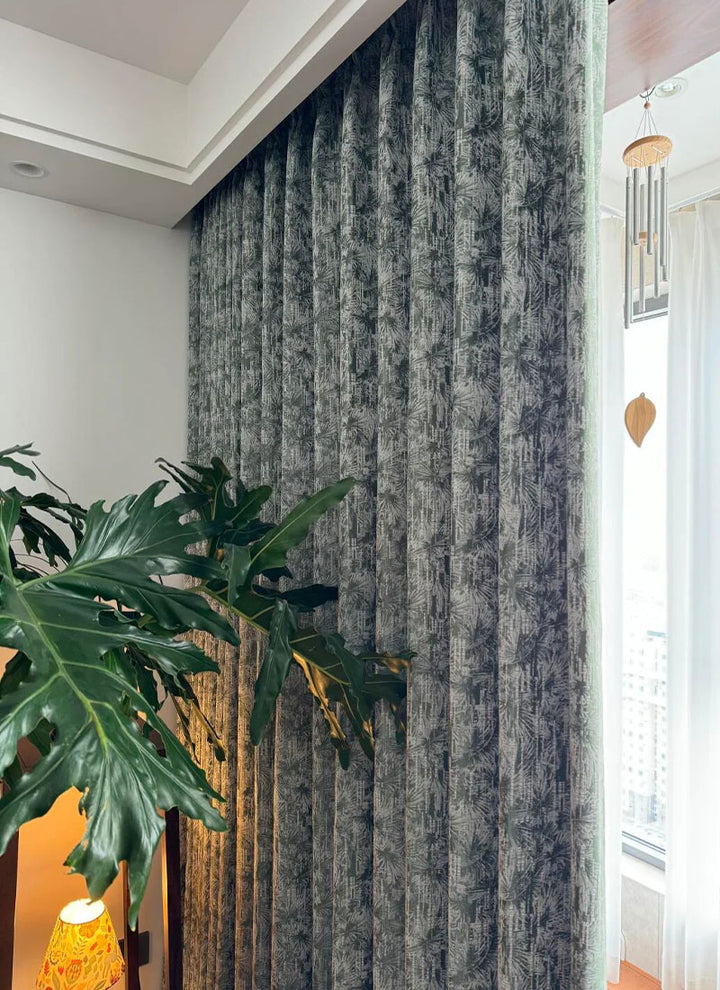 Boho Chic Palm Print Blackout Curtains for Bedroom & Living Room