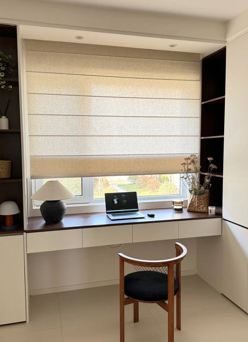 Stylish Half Blackout Roman Drapes for Contemporary Living Spaces