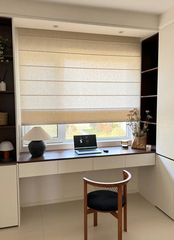 Stylish Half Blackout Roman Drapes for Contemporary Living Spaces