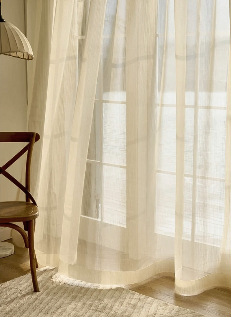 Semi Sheer Curtains With Flowing Yarn