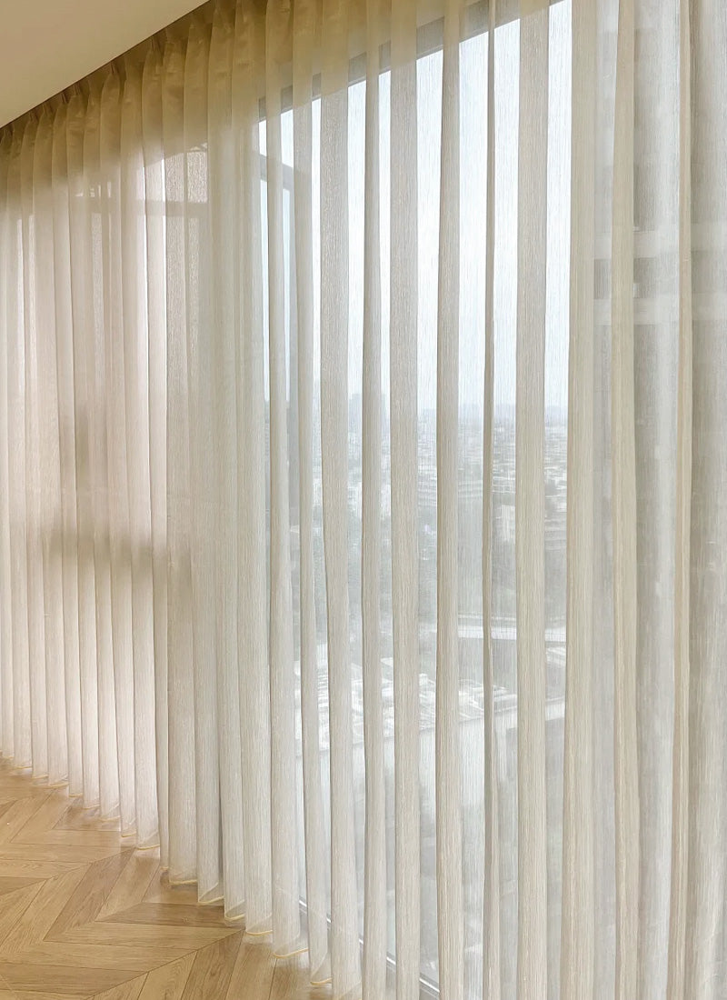 Semi Sheer Curtains With Flowing Yarn